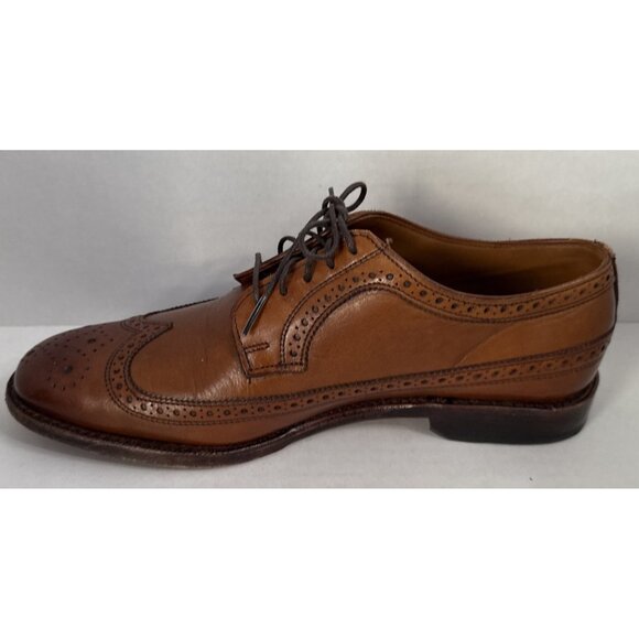 Allen Edmonds Leiden Men\'s Leather Shoes 9D Wingtip Oxford USA Brown Lace Up‎